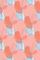 Seamless pattern, abstraction of pink and blue spots, stripes. All objects are hand-drawn in . illustration. Suitable for printing on fabric, paper, for scrapbooking, design vector
