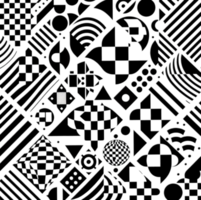 Abstract black and white geometric patterns with various shapes and designs suitable for digital projects png