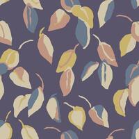 modern leaf motif illustration seamless repeat pattern digital artwork vector