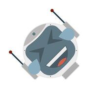 Robot face laughs with tears. illustration. vector