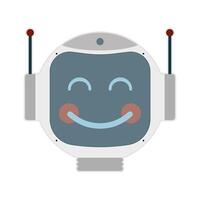 Robot face with a smile and red cheeks. illustration. vector