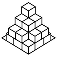 A pyramid of cubes on a white background vector