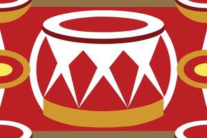 Red White Golden Drum Pattern Abstract Art vector