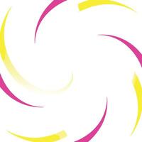 A white background with a swirling design of yellow and pink curved lines creating a radial pattern. vector