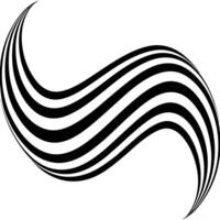 A black and white wave with a curved line vector