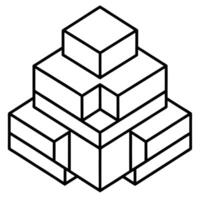 Interlocking Geometric Cubes Abstract Art Design vector