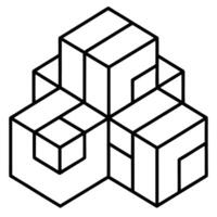 Interlocking Geometric Shapes Abstract Cube Art vector