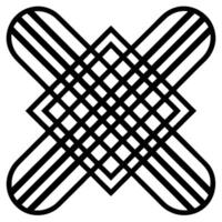 A black and white image of a cross with a pattern vector