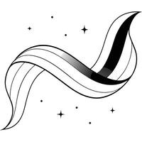 A black and white drawing of a wave vector