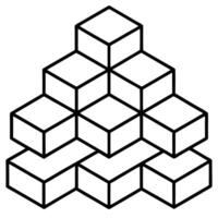 Abstract Geometric Cube Structure Design vector