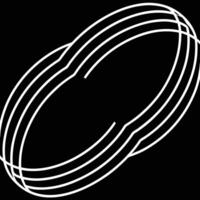 A white oval with a black background vector