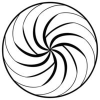 A black and white drawing of a spiral vector