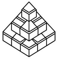 Geometric Pyramid Structure Black And White vector
