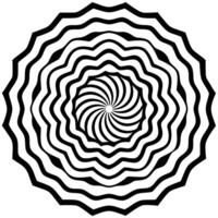 A black and white image of a spiral design vector