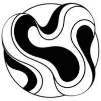 A black and white drawing of a circular shape vector