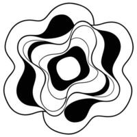 A black and white flower with a swirl design vector