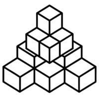A black and white drawing of cubes stacked on top of each other vector