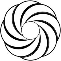 A black and white spiral design vector