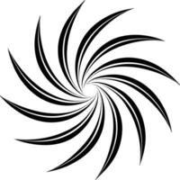 A black and white spiral design with a swirl vector