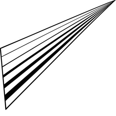 A black and white drawing of a line that is parallel to the ground