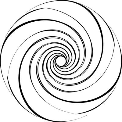 A spiral design in black and white