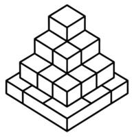 A pyramid of blocks on a white background vector