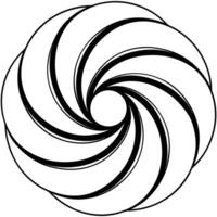 A black and white spiral design vector