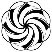 A black and white spiral design with a white background vector