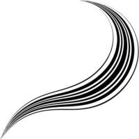 A black and white wave with a curved line vector
