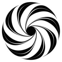 A black and white spiral design with a swirl in the middle vector