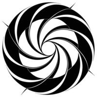 A black and white spiral design with a white background vector