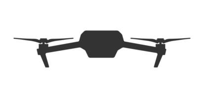 Quadcopter flying drone icons silhouette symbol. Drone fpv copter with action camera. Photo and . Isolated on white background. vector