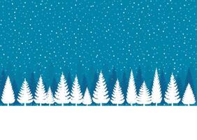 Editable Magical relaxing forest and snowfall landscape. Christmas beautiful snowfall view. Falling snow. illustration image. vector