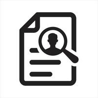 Document search icon, search file icon vector