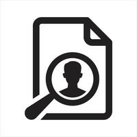Document search icon, search file icon vector