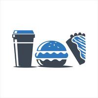Fast food icon. Burger and soft drink icon vector