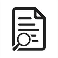 Document search icon. Search file icon vector
