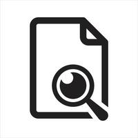 Document search icon, search file icon vector