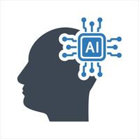 Artificial intelligence icon. Semiconductor. CPU. Processor. vector