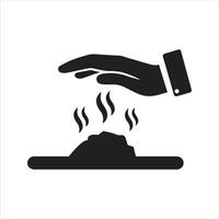 Hot surface icon. Warning. Do not touch icon vector