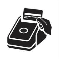 Swipe card security system icon. Swiping a credit card icon vector