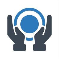 Plate icon. Two hands holding an empty plate icon vector