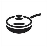 Frying pan icon. Non-stick frying pan with lid icon vector