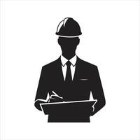 Engineering, construction project manager icon vector