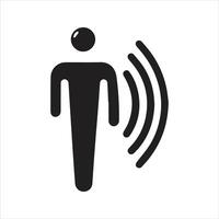 Motion sensor icon, walking man icon vector