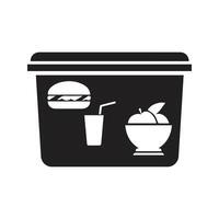Lunch box icon. Lunch box with sandwich icon. Food container icon vector