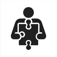 Puzzle icon. Puzzle support icon vector