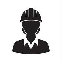 Construction worker icon. Engineering, construction project manager icon vector