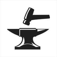 Blacksmith icon. Anvil and hammer icon vector
