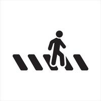 Pedestrian crossing icon. Zebra crossing icon vector
